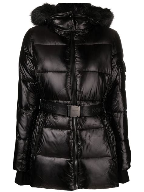 michael kors parka mit kapuze schwarz|Coated Parka .